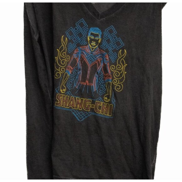 Disney Marvel Womens Gray Tank Top Cotton Graphic Shang-Chi V Neck Sleeveless M - Picture 4 of 8